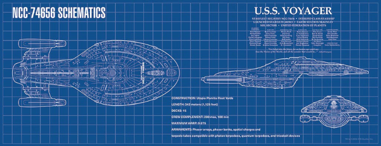 Voyager Blaupause Schreibtischunterlage