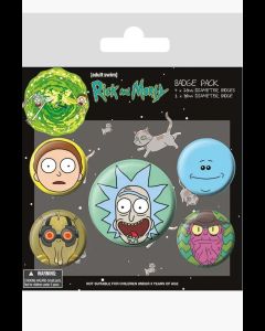 Gesichter Ansteck-Buttons 5er-Pack