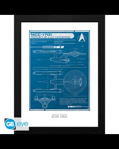 Gerahmter Druck "USS Enterprise Bauplan"