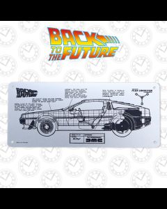 DeLorean Skizze Metallschild