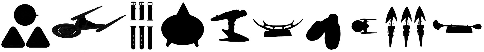 silhouettes of new Star Trek products